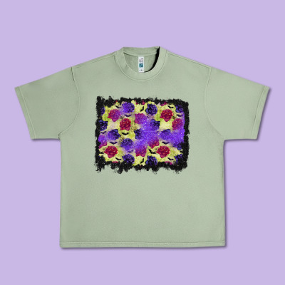 Halloween Bat And Roses Background Urban Heavy Tee Designed By Bundleandbundleshop