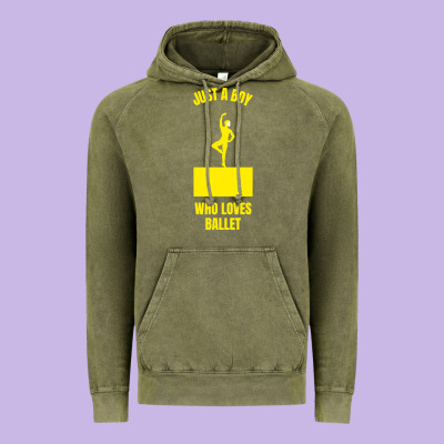 Just A Boy Who Loves Ballet Vintage Hoodie Designed By Artisfamous