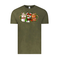 Vintage Olive Christmas coffee cups Vintage Tee - FaDigitalArtStudio