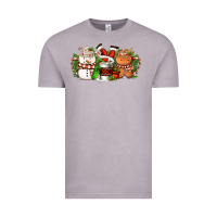 Vintage Zinc Christmas coffee cups Vintage Tee - FaDigitalArtStudio