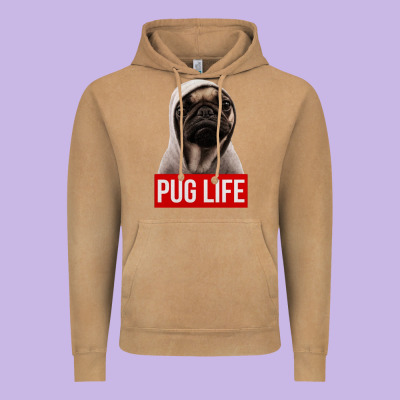 Pug Life Vintage Hoodie Designed By Artisfamous