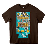 Chocolate Brown Mama needs a drink slim can cooler mother's day Heavy Core Tee - HowdyJamesFarm