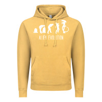 Vintage Mustard alien evolution Vintage Hoodie - artisFamous