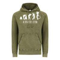 Vintage Olive alien evolution Vintage Hoodie - artisFamous