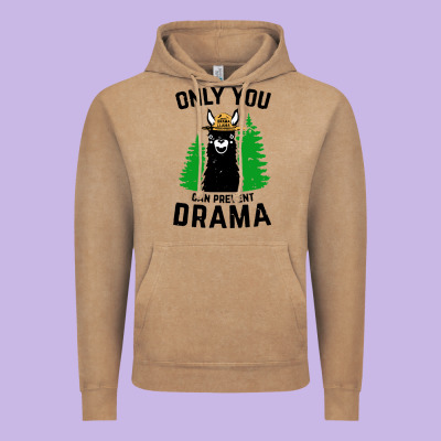 Only You Can Prevent Drama Llama Vintage Hoodie Designed By Artisfamous