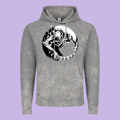 Xenomorph Vintage Hoodie Designed By Artisfamous