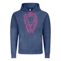 Vintage Denim Pink Ribbon Vintage Hoodie - artisFamous