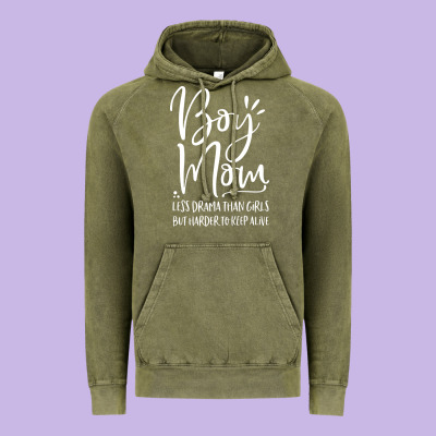 Boy Mom Less Drama Than Girls But Harder To Vintage Hoodie Designed By Artisfamous