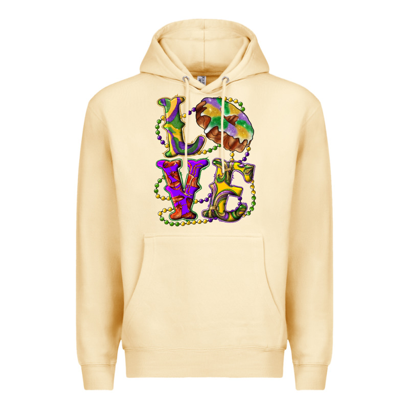 Mardi Gras Love With King Cake Premium Hoodie by RanaPortraitStore | Teevron