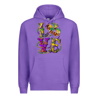 Purple mardi gras love with king cake Premium Hoodie - RanaPortraitStore