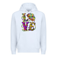 White mardi gras love with king cake Premium Hoodie - RanaPortraitStore