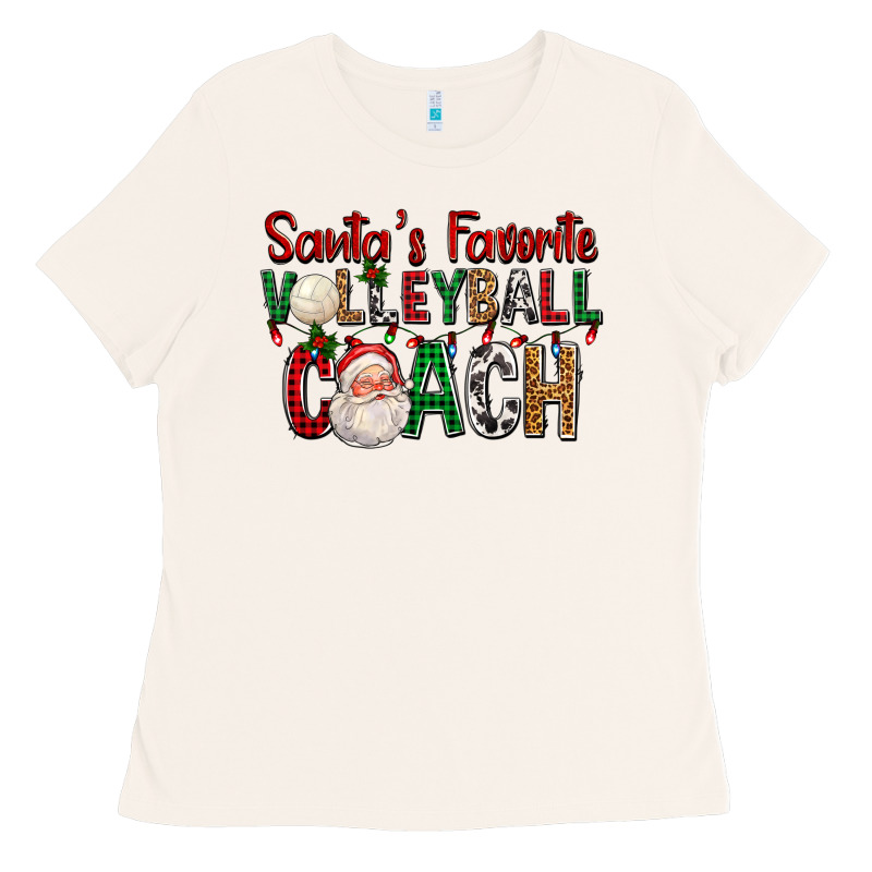 Santa's Favorite Volleyball Coach For Christmas Ladies Tee by FaDigitalArtStudio | Teevron
