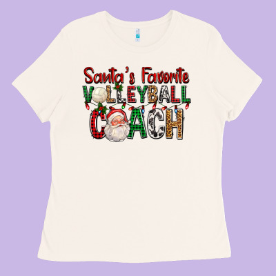 Santa's Favorite Volleyball Coach For Christmas Ladies Tee Designed By Fadigitalartstudio