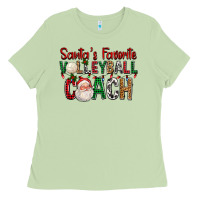 Matcha Santa's Favorite Volleyball Coach For Christmas Ladies Tee - FaDigitalArtStudio
