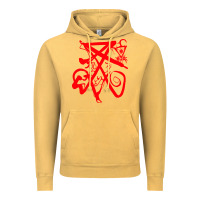 Vintage Mustard lucifer calligraphy 2 Vintage Hoodie - artisFamous
