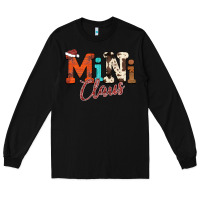 Black Mini Claus Long Sleeve Tee - CowhideDigitalArt