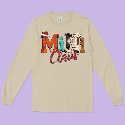 Mini Claus Long Sleeve Tee Designed By Cowhidedigitalart