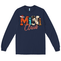 Navy Mini Claus Long Sleeve Tee - CowhideDigitalArt