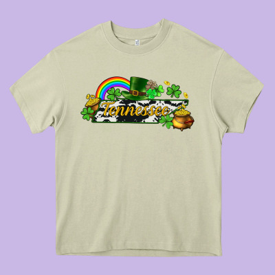 Tennessee Map St. Patrick's Heavy Core Tee Designed By Cowgirlartshop