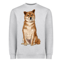 Heather Grey shiba inu Heavyweight Sweatshirt - RanaPortraitStore