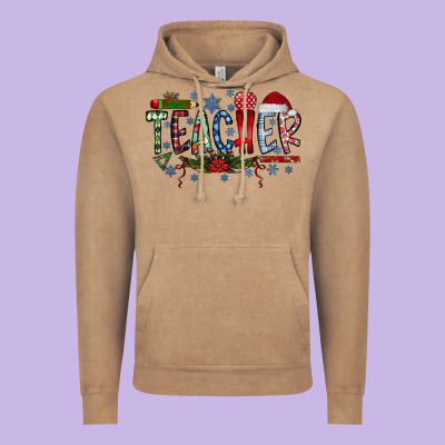 Teacher Christmas Vintage Hoodie Designed By Cowhidedigitalart