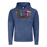 Vintage Denim Teacher Christmas Vintage Hoodie - CowhideDigitalArt