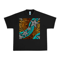 Black tiger turquoise glitter and stars seamless pattern Urban Heavy Tee - BundleAndBundleShop