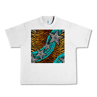 Lunar Rock tiger turquoise glitter and stars seamless pattern Urban Heavy Tee - BundleAndBundleShop