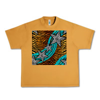 Peanut Butter tiger turquoise glitter and stars seamless pattern Urban Heavy Tee - BundleAndBundleShop