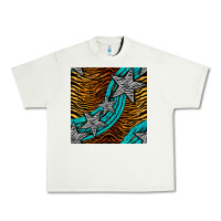 Pistachio tiger turquoise glitter and stars seamless pattern Urban Heavy Tee - BundleAndBundleShop