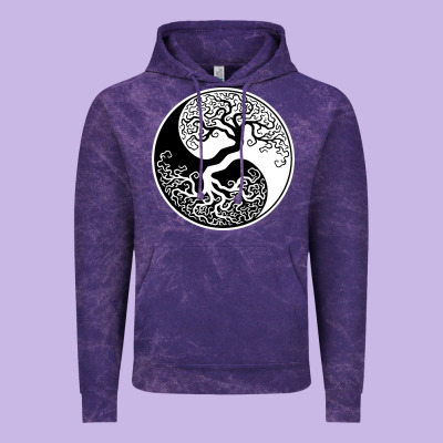 Tree Of Life Yin Yang Vintage Hoodie Designed By Artisfamous