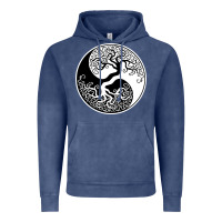 Vintage Denim tree of life yin yang Vintage Hoodie - artisFamous