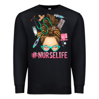 Black messy bun nurse life Premium Sweatshirt - RanaPortraitStore