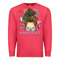 Cardinal messy bun nurse life Premium Sweatshirt - RanaPortraitStore