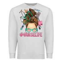 Dove Grey messy bun nurse life Premium Sweatshirt - RanaPortraitStore