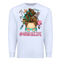 White messy bun nurse life Premium Sweatshirt - RanaPortraitStore