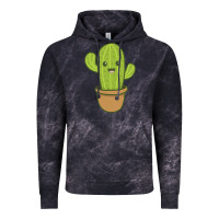 Cloud Black happy cactus hug me please Vintage Hoodie - artisFamous