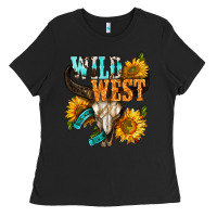 Black Western Wild West Rodeo Ladies Tee - BundleAndBundleShop