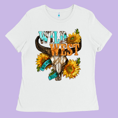 Western Wild West Rodeo Ladies Tee Designed By Bundleandbundleshop