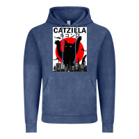 Vintage Denim vintage catzilla japanese sunset style Vintage Hoodie - artisFamous