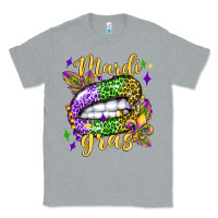 Heather Grey mardi gras with  lip olivia Classic Tee - OliviaCreatesArt