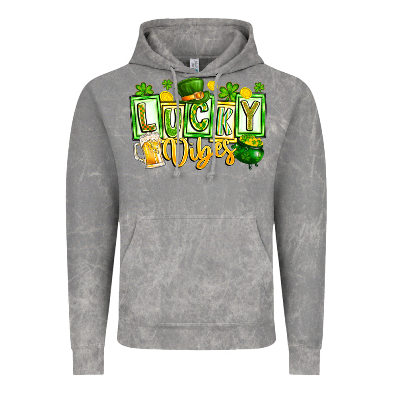 Lucky Vibes Vintage Hoodie by CowhideDigitalArt | Teevron