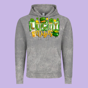 Lucky Vibes Vintage Hoodie Designed By Cowhidedigitalart