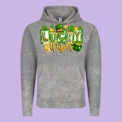Lucky Vibes Vintage Hoodie Designed By Cowhidedigitalart
