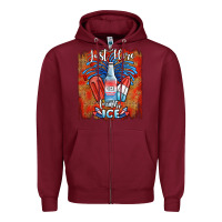 Burgundy just here for the ice Zipper Hoodie - JahusDesignShop