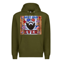 Army Green best dad ever american flag Premium Hoodie - Artiststas