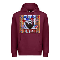 Burgundy best dad ever american flag Premium Hoodie - Artiststas