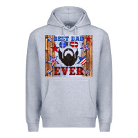 Heather Grey best dad ever american flag Premium Hoodie - Artiststas