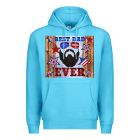 Ocean Blue best dad ever american flag Premium Hoodie - Artiststas