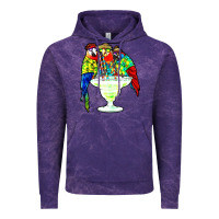 Cloud Purple parrots drinking margarita hawaiian Vintage Hoodie - artisFamous